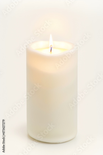 white candle isolated on white