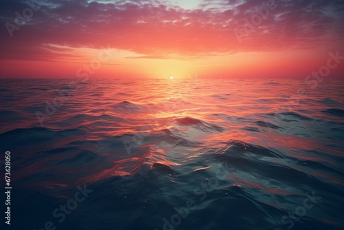 Serene water surface capturing the colors of dawn © KerXing