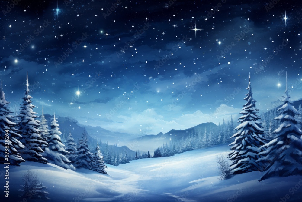 Snowy landscape with space for your winter wishes.