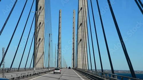 The Oresund bridge between Malmoe, Sweden and Copenhagen, Denmark, Scandinavia, Northern Europe, Europe photo