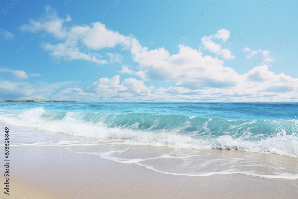Tranquil beach scene with gentle waves making for a serene wallpaper background