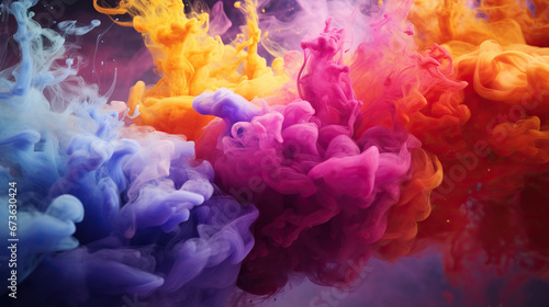 colorful smoke explosion isolated.abstract colorful background