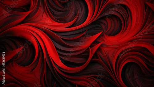 Dramatic and Bold Ruby Red and Black Abstract Pattern