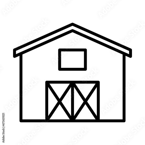 barn icon in line style