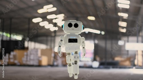 robot dancing transparent on background for push on background	