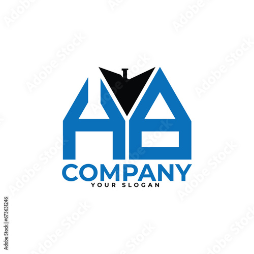 
HB letter creative real estate vector logo design.