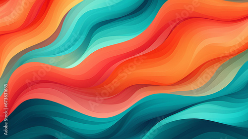 Teal and Coral Abstract Patterns Vibrant and Energetic