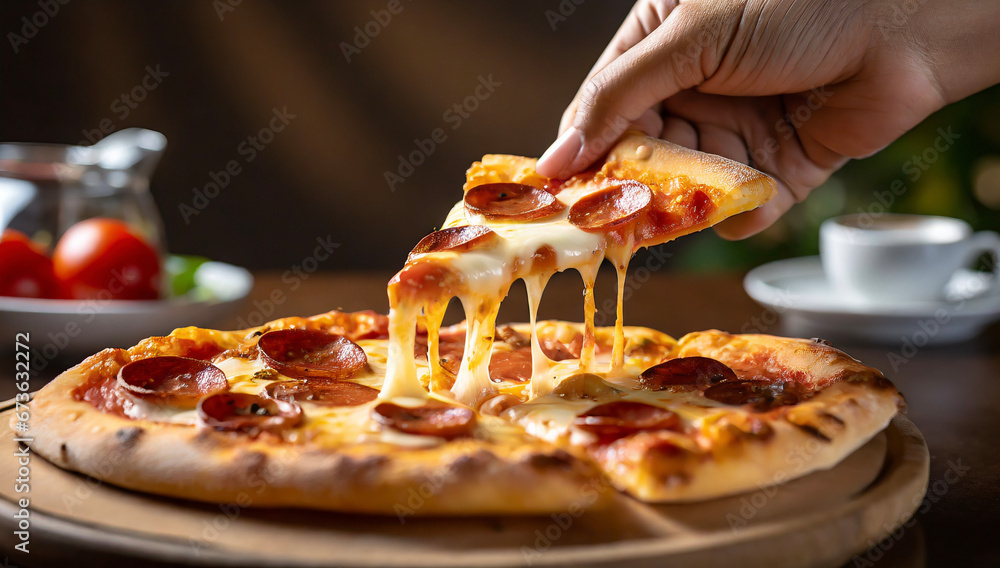 Delicious single slice pizza Delicious single slice pizza
