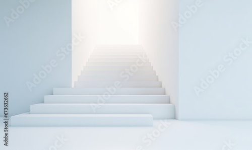 Pure white space and stairs Abstract Simple Inorganic Thumbnail, Generative AI