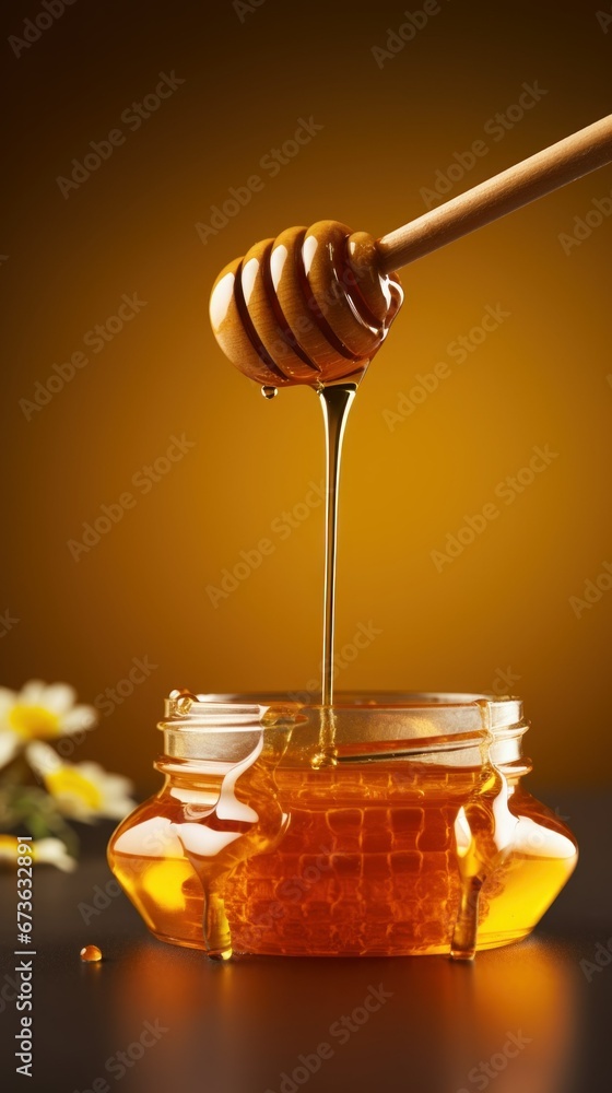 jar of honey with honeycomb
jar of honey with honeycomb