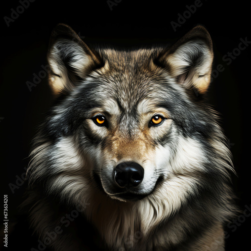 portrait of wolf  AI generated