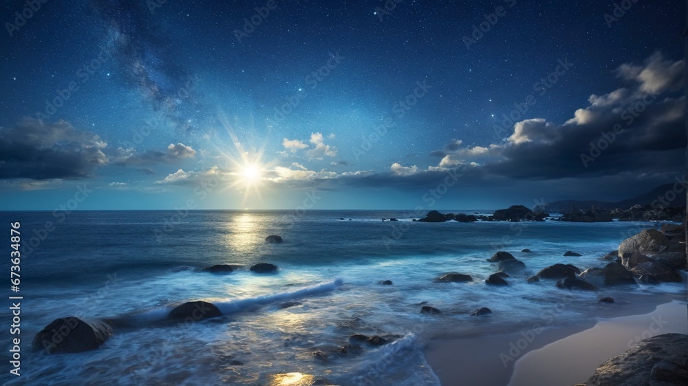 Fototapeta premium 海と星空