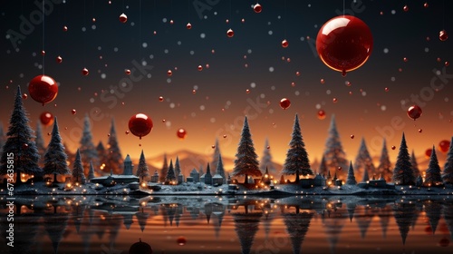 Merry Christmas Festival Red Color Glowing Background, Merry Christmas Background ,Hd Background © Pic Hub