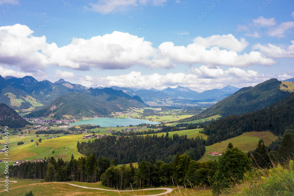 Naklejka premium landscape in the mountains in Walchsee, Austria