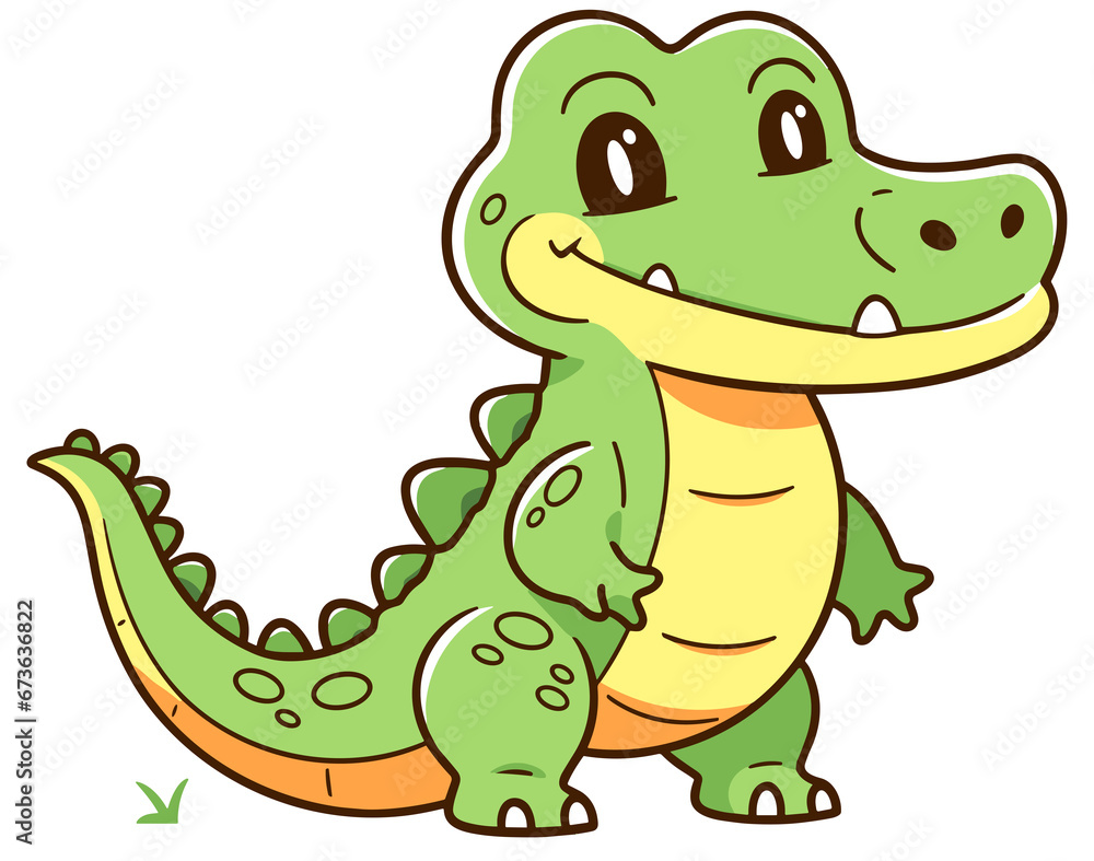 Obraz premium crocodile cartoon. Generative AI
