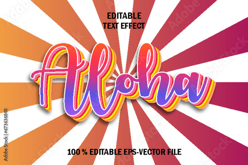 Aloha Editable Text Effect 3D Vintage Style