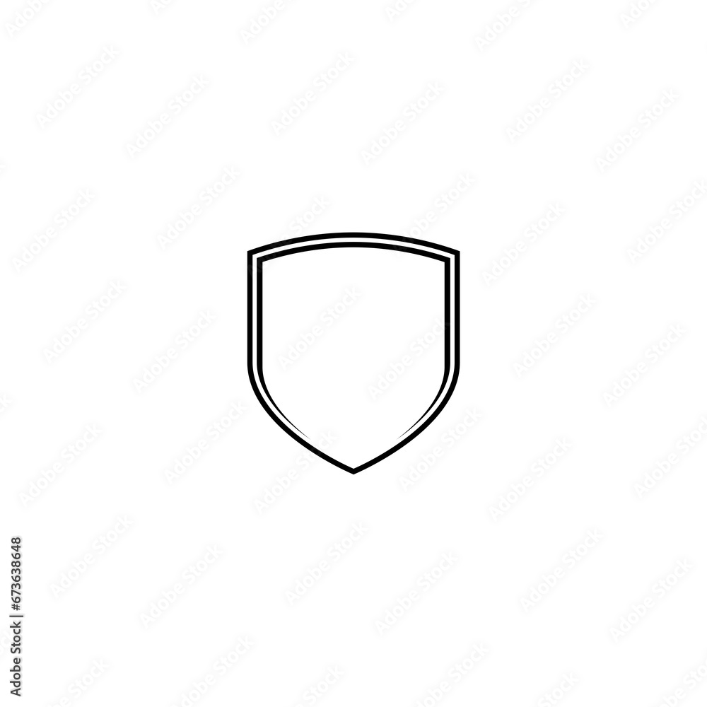 Shield shape frame border badge isolated on white background Shield shape frame border badge isolated on white background