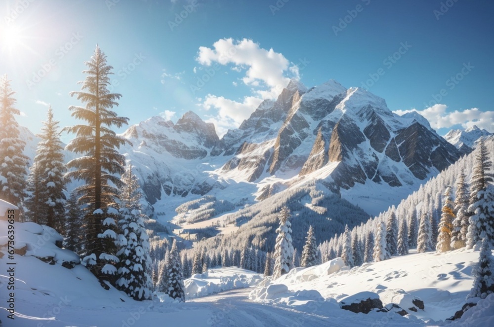 Winter Wonderland in the Tranquil Pine Forest Winter Wonderland in the Tranquil Pine Forest