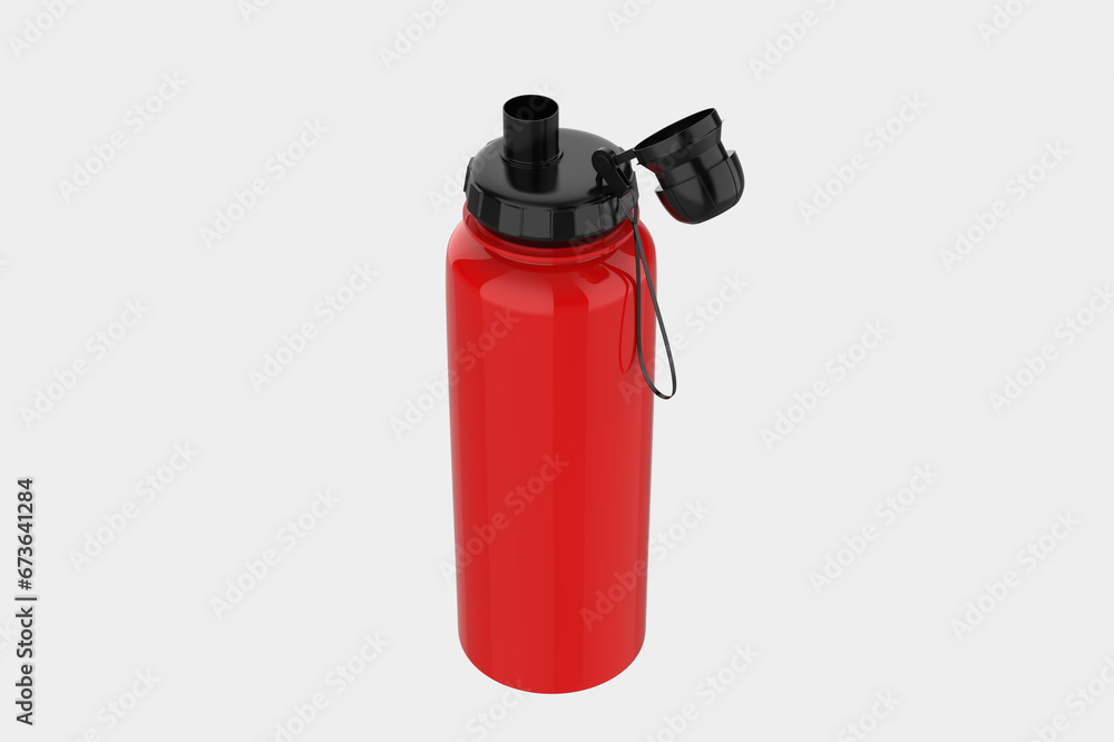 Fototapeta premium Glossy Sport Bottle Mockup Isolated On White Background. 3d illustration