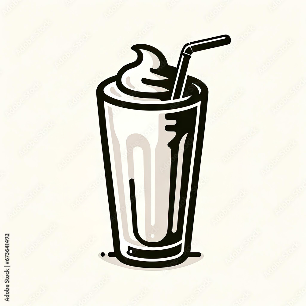 Delicious Vanilla Milkshake Illustration Delicious Vanilla Milkshake Illustration