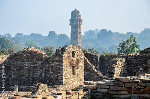 A Portion of the Chittorgarh fort in Rajasthan, India photo