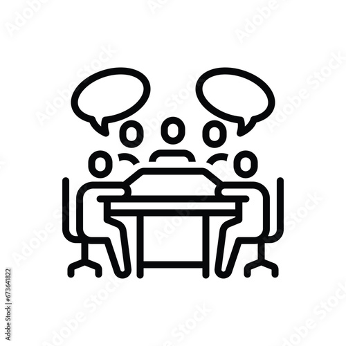 Black line icon for existing meeting 