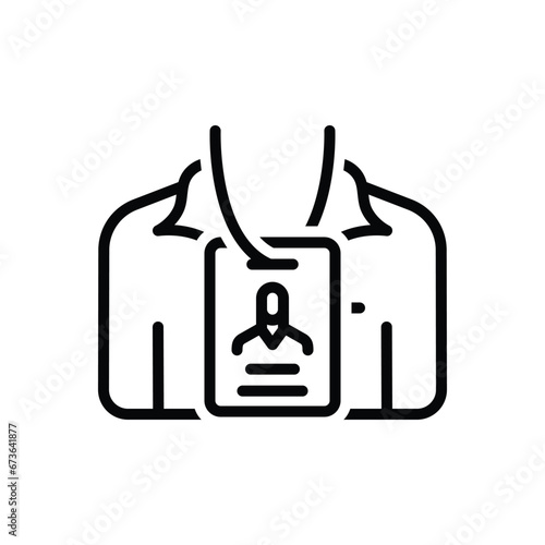 Black line icon for meeting id 