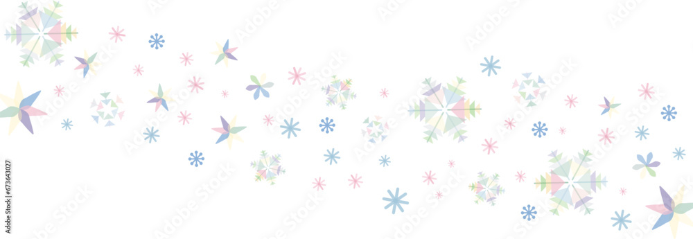 クリスマスに使えるカラフルな雪の結晶のベクター背景画像