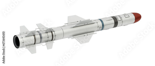 Missile isolated on white background. 3D illustration