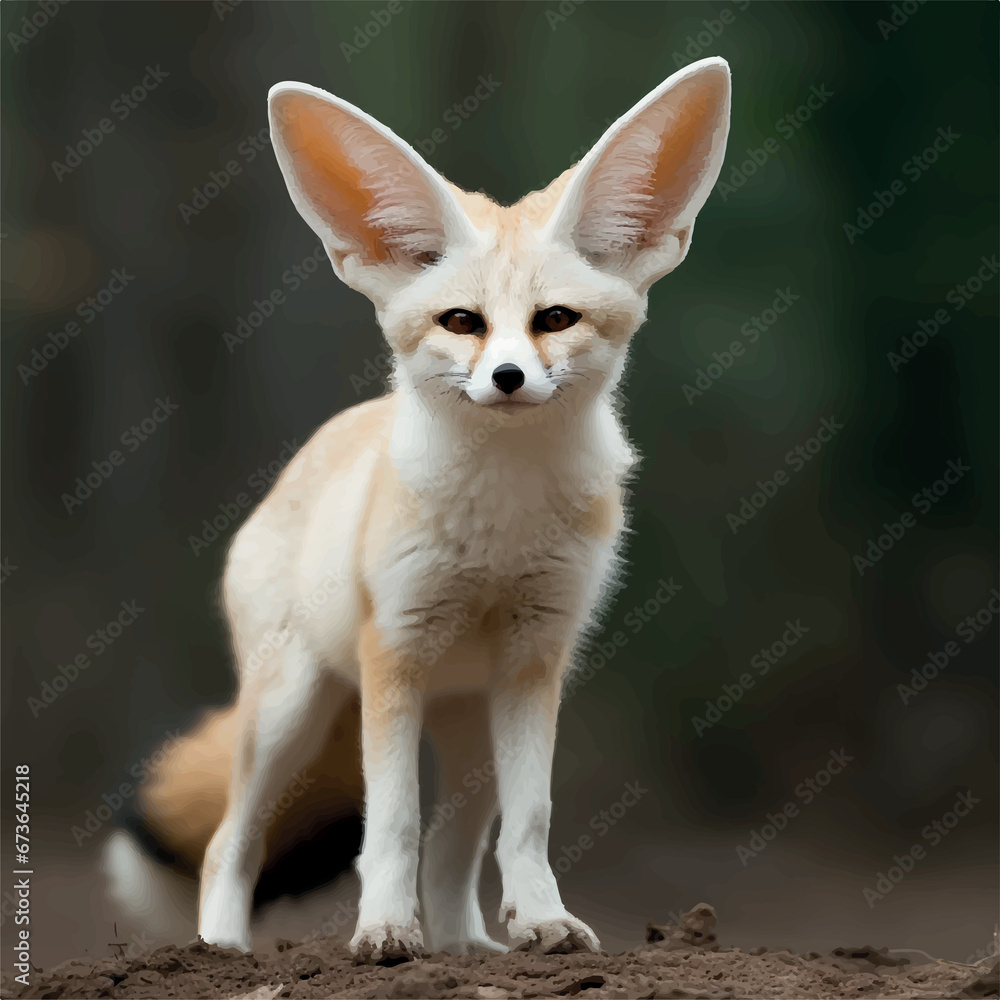 high resolution Illustration of a fennec fox