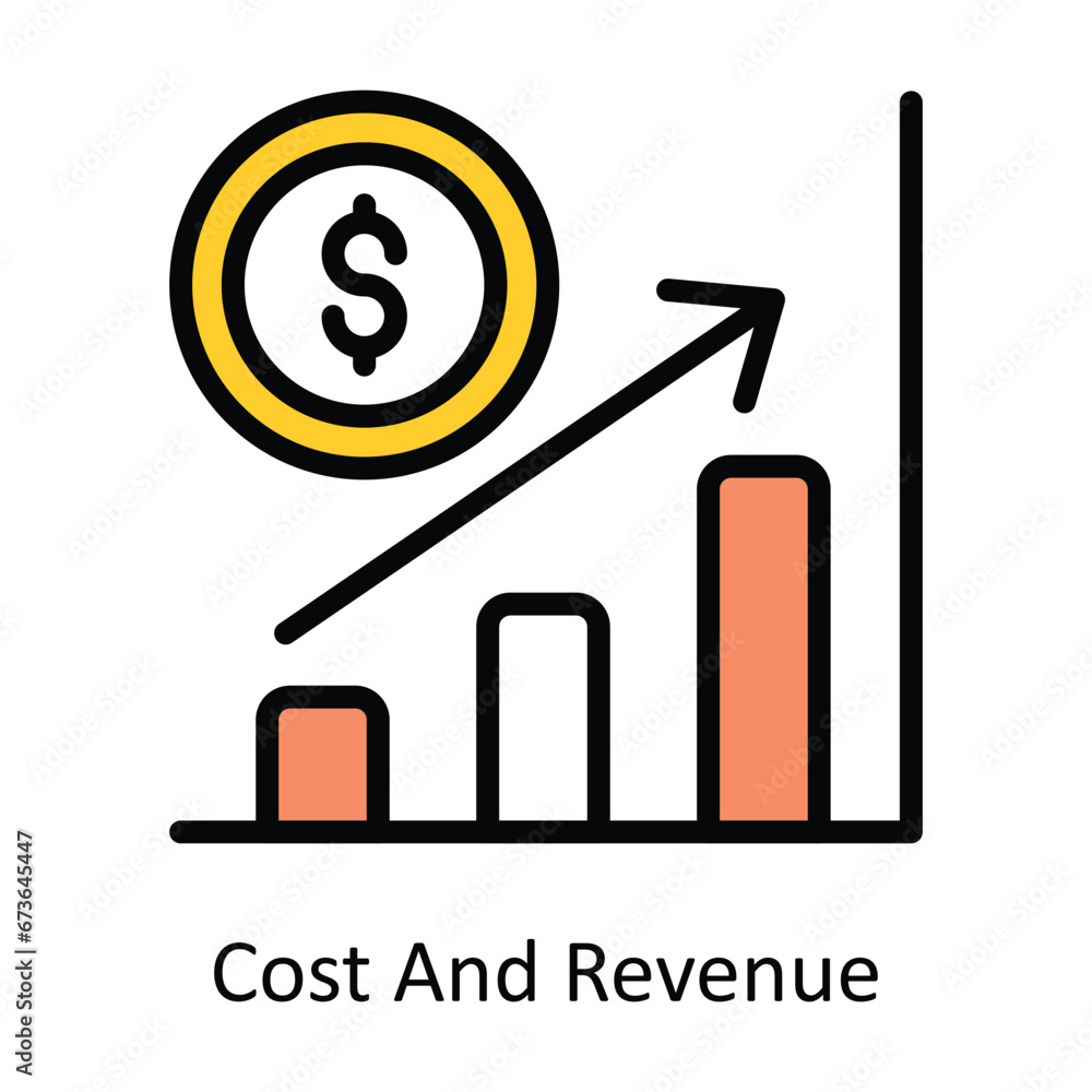 Cost And Revenue vector Filled outline Design illustration. Symbol on White background EPS 10 File Cost And Revenue vector Filled outline Design illustration. Symbol on White background EPS 10 File
