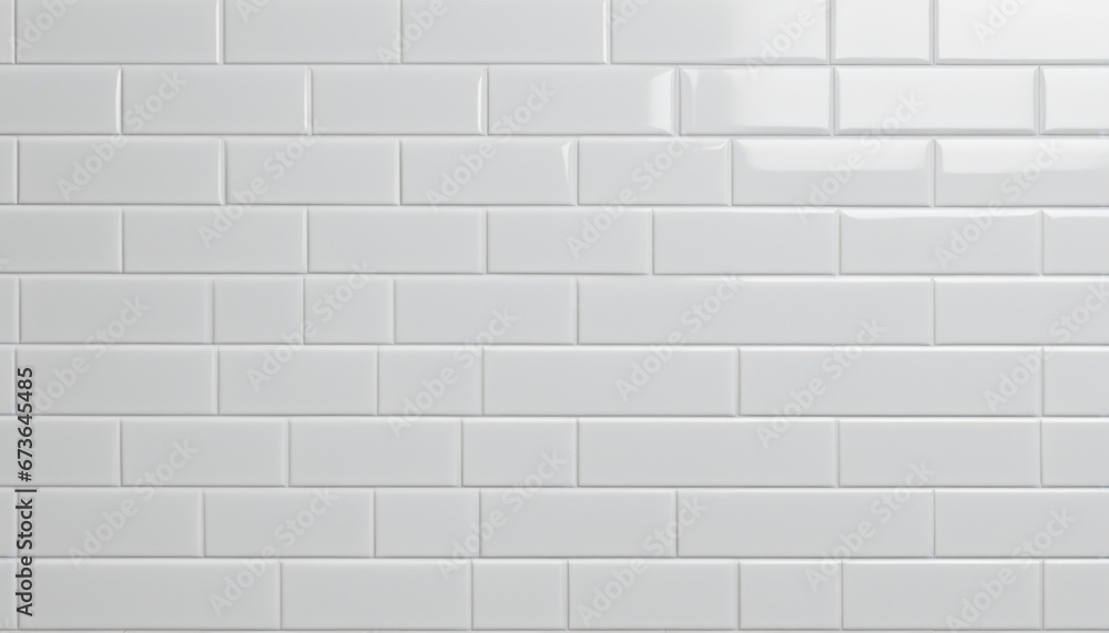 Ceramic Charm: Panoramic View of White Subway Tiles Ceramic Charm: Panoramic View of White Subway Tiles