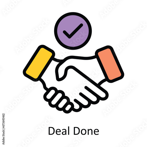 Deal Done vector Filled outline Design illustration. Symbol on White background EPS 10 File