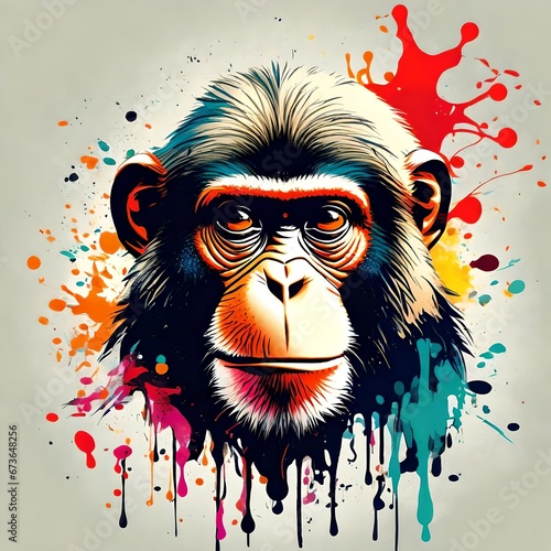 portrait of a monkey   gorilla  background