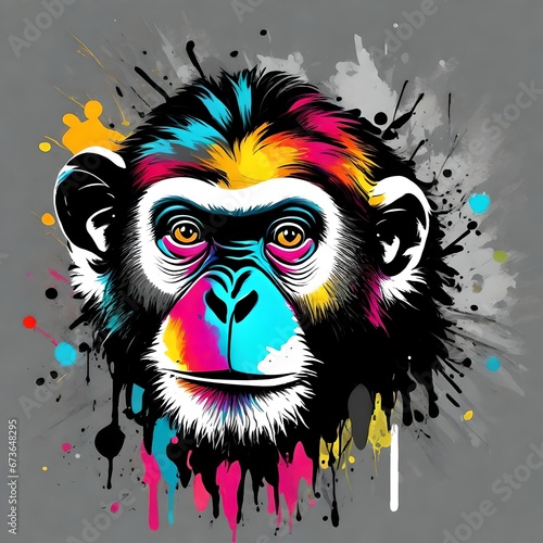 portrait of a monkey , gorilla ,background