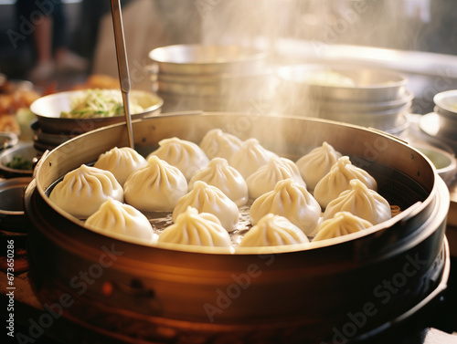 Chinese food xiaolongbao created with Generative AI tecnology.