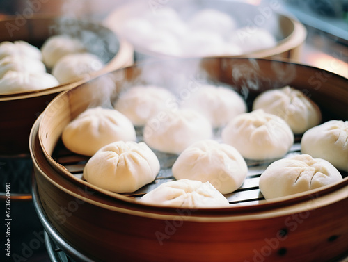 Chinese food xiaolongbao,created with Generative AI tecnology.