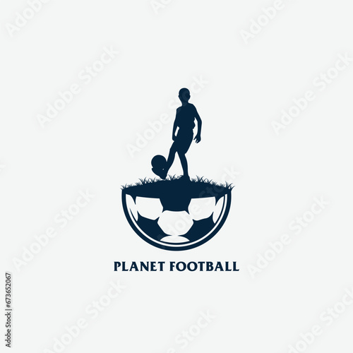 Vector soccer and planet logo 