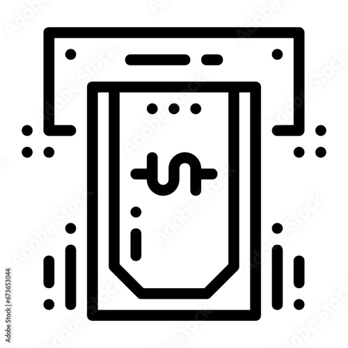 black atm machine with dollar sign clip art preview