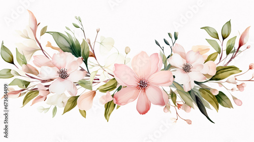 watercolor arrangements with flowers  set  bundle  bouquets with wildflowers  leaves  branches. Botanical illustration  white background
