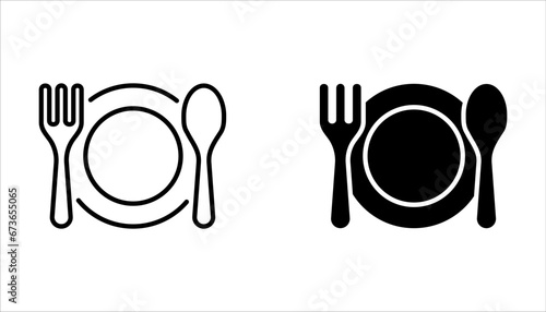 Cutlery icon set. Spoon, forks, knife. restaurant business concept on white background