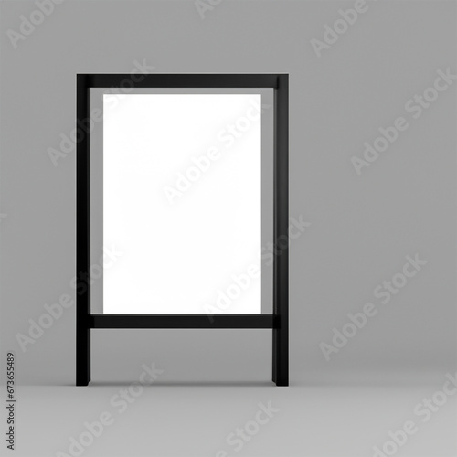 blank sign board mockup on grey background 