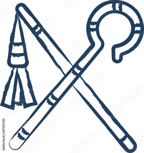 Crook hand drawn vector illustration