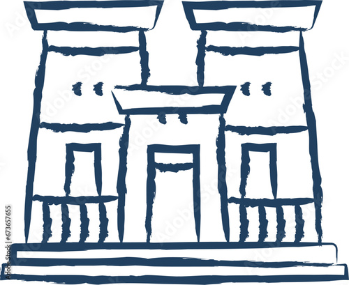 Luxor Temple hand drawn vector illustration