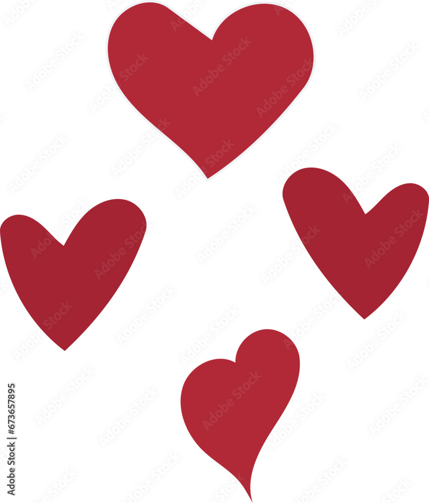 Vector of the red hearts