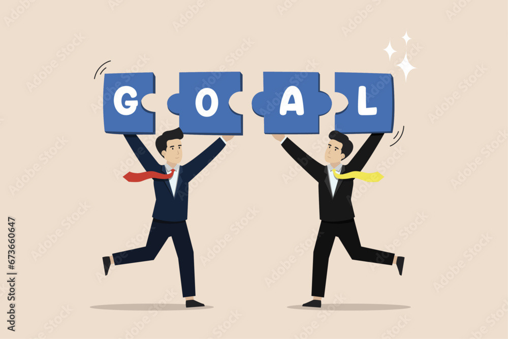 Business goals, teamwork, business success goals, success or business success, successful work teams form the GOAL puzzle. Business goals, teamwork, business success goals, success or business success, successful work teams form the GOAL puzzle.