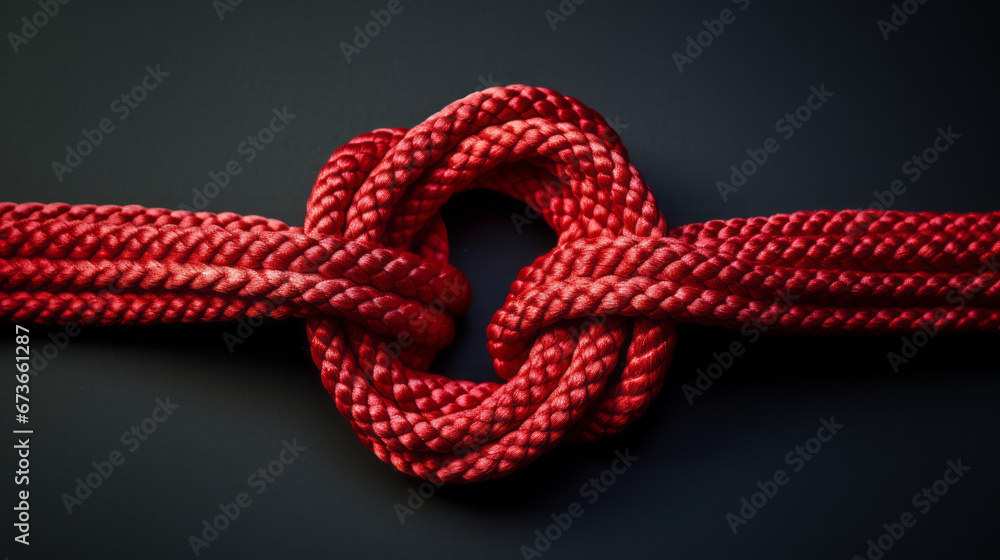 knot on red climbing ropes knot on red climbing ropes