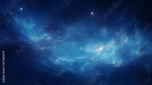 Blue sky galaxy with infinite stars  generative AI.
