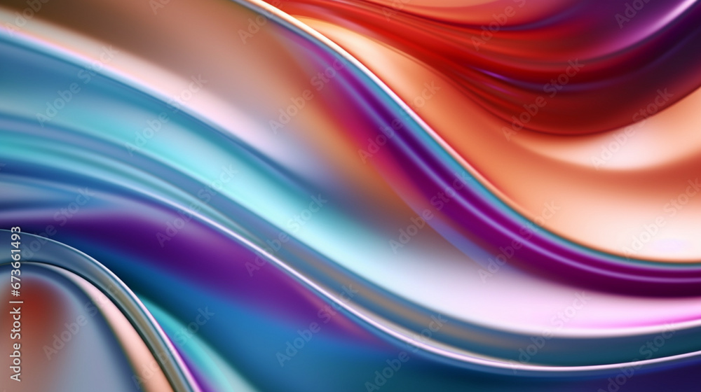 Minimal banner background. Colored holographic wave, modern wallpaper design. Generative AI Minimal banner background. Colored holographic wave, modern wallpaper design. Generative AI