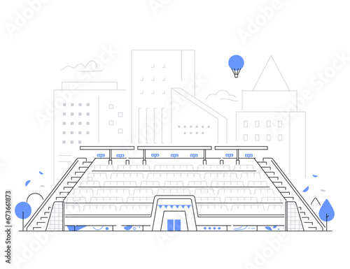 Grandstand of the stadium - modern line design style illustration